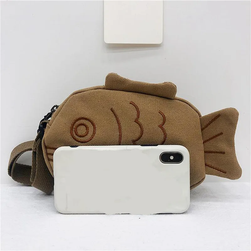 Fish Shape Canvas Messenger Ba - Embroidery Fish ulasan dan harga